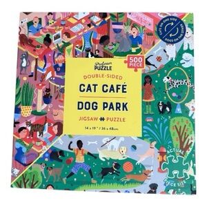 Double sided Cat Cafe/ Dog Park jigsaw 500 piece